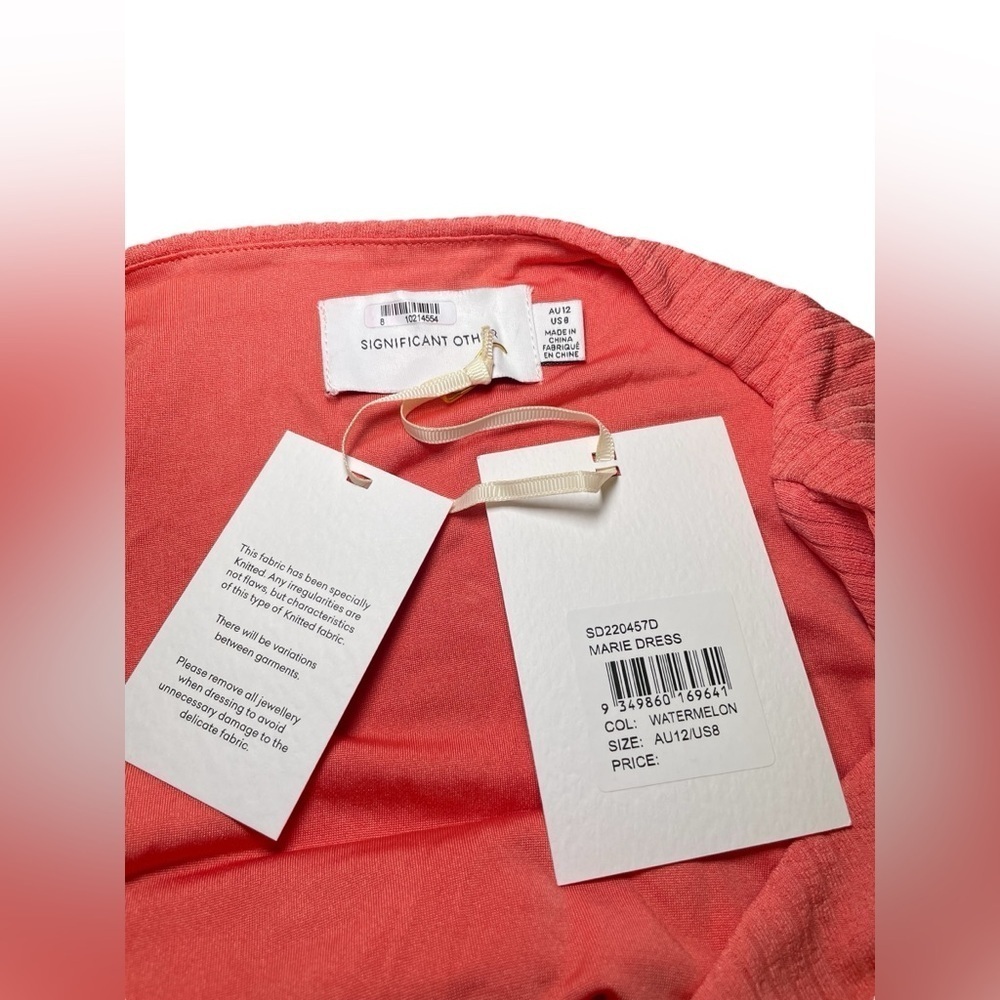 Significant Other Marie Dress Watermelon Pink Cutout Long Sleeve 8 - Picture 6 of 7